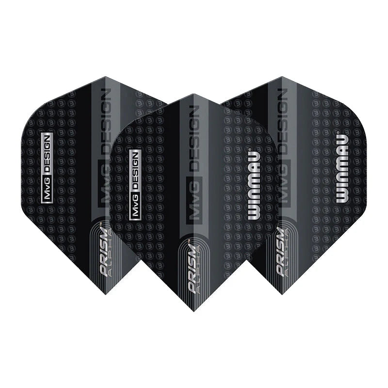 MVG Winmau Logo Black & Grey Prism Alpha Standard Flight
