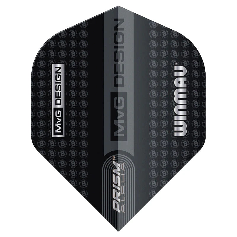 MVG Winmau Logo Black & Grey Prism Alpha Standard Flight