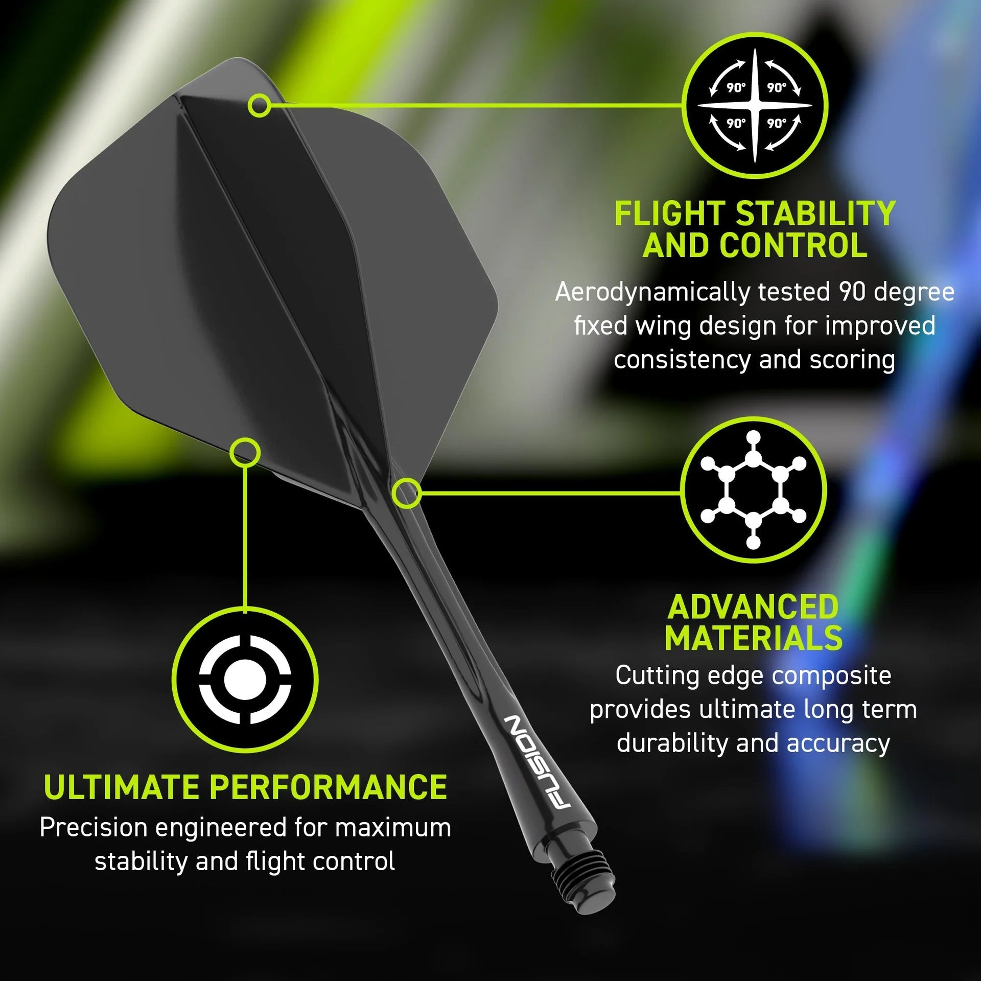 Fusion #6 Integrated Flight & Shaft Black