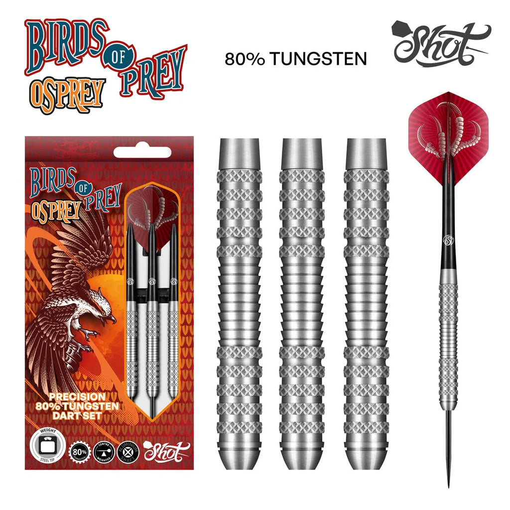 Birds of Prey Osprey Steel Tip Dart Set-80% Tungsten Barrels