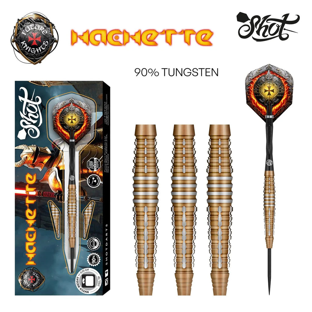 Future Knights Hachette Steel Tip Dart Set-90% Tungsten Barrels