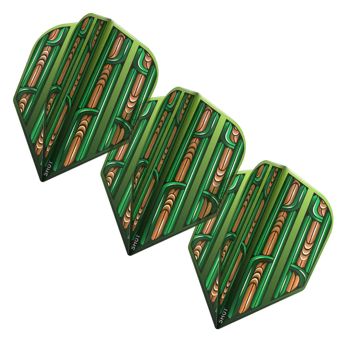 Warrior Rutene Dart Flight Set- Small Standard Green