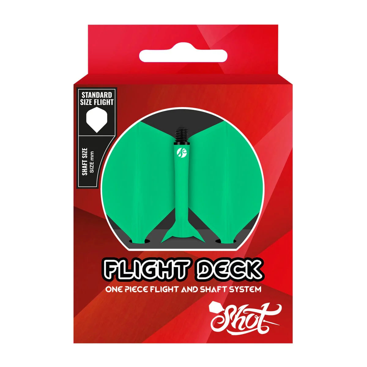 Flight Deck-One Piece Dart Flight and Shaft System Green
