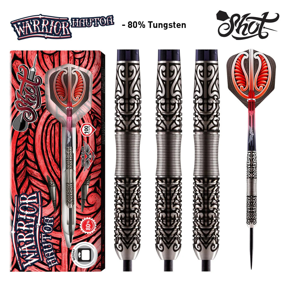 Warrior Hautoa Steel Tip Dart Set-80% Tungsten