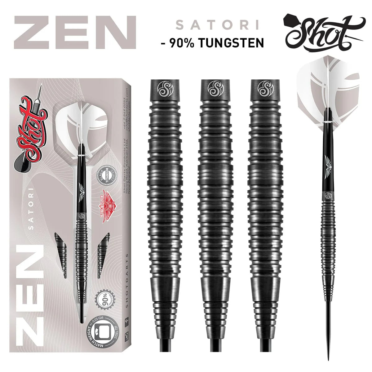 Zen Satori Steel Tip Dart Set-90% Tungsten Barrels