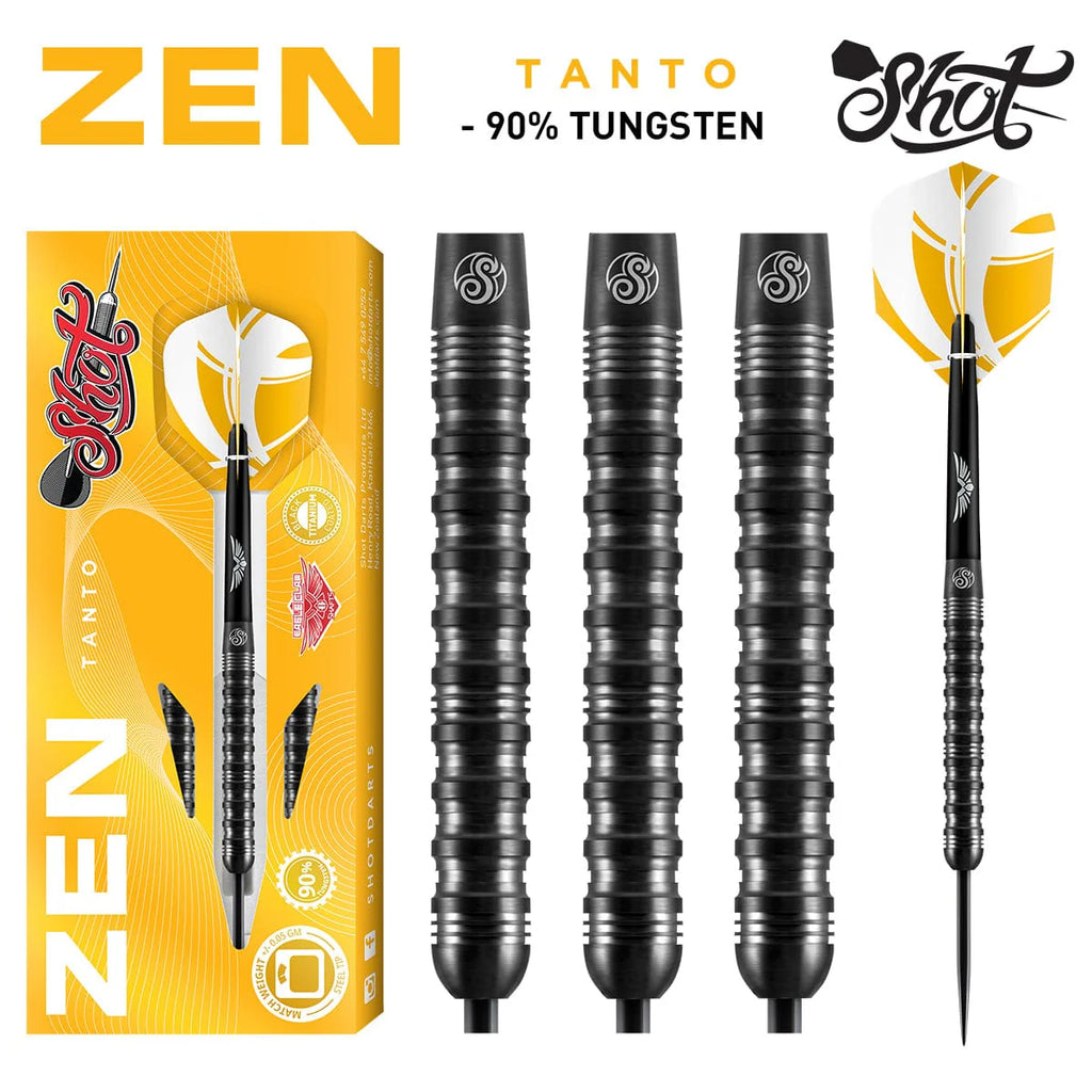 Zen Tanto Steel Tip Dart Set-90% Tungsten Barrels