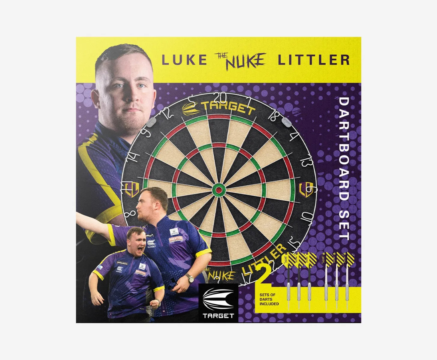 TARGET LUKE 'THE NUKE' LITTLER  DART BOARD SET