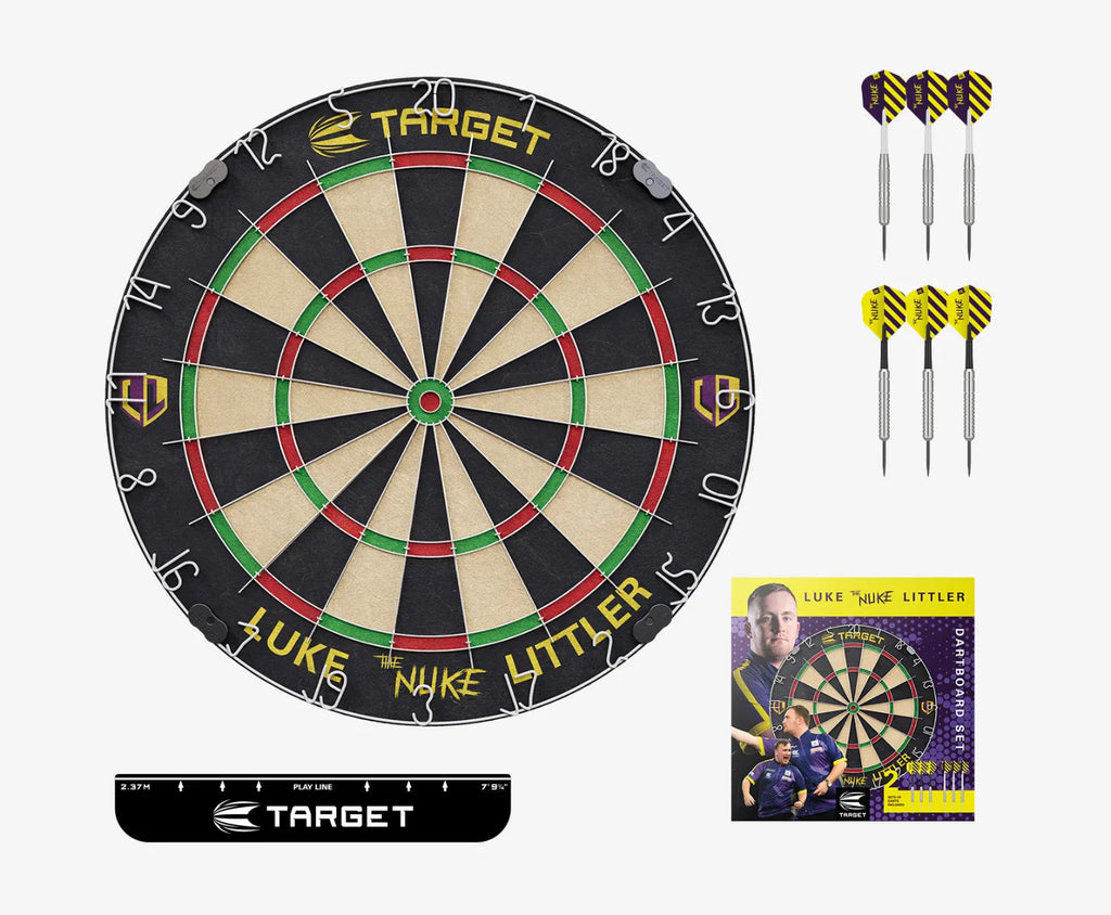 TARGET LUKE 'THE NUKE' LITTLER  DART BOARD SET