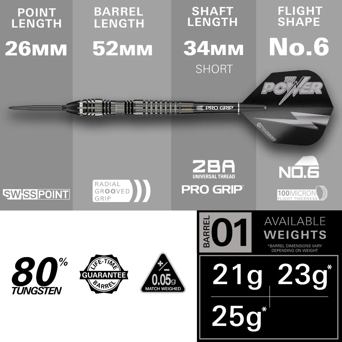Phil Taylor Power 8-Zero Black P8Z4